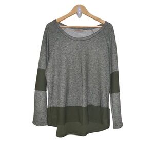OSO CASUALS Women's Long Sleeve Tunic Top Green Heathered Size M